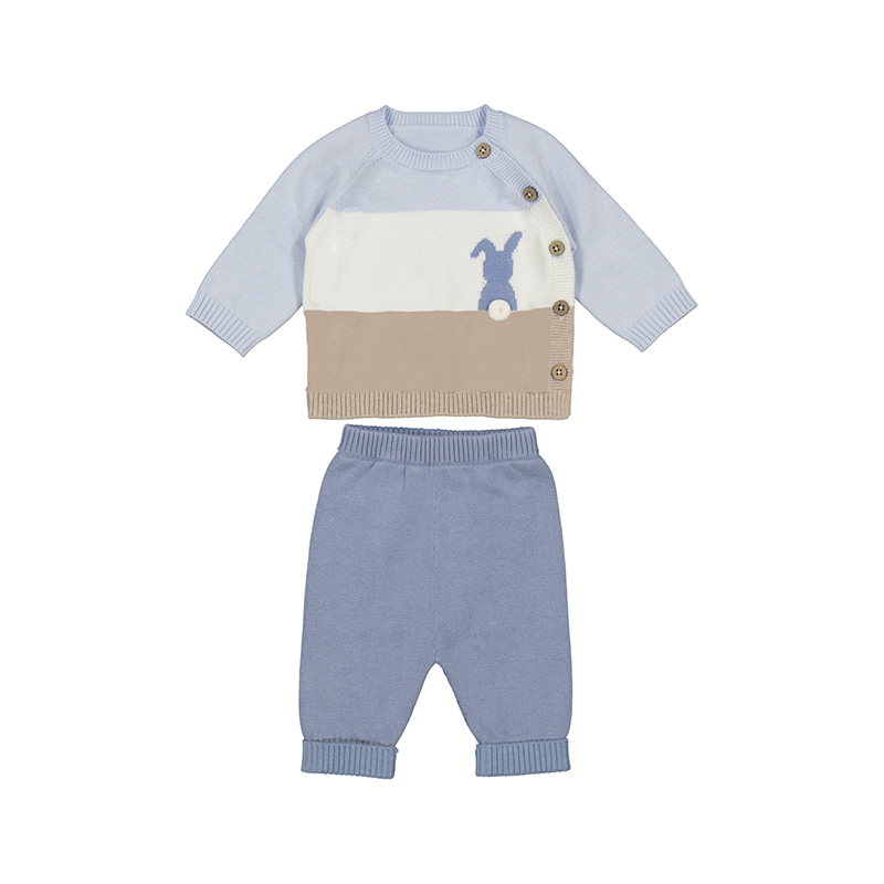BEBÉ NIÑO 0 a 4 años. MAYORAL. CONJUNTO PANTALÓN Y JERSEY TRICOT 15-02569-024 color NUBE