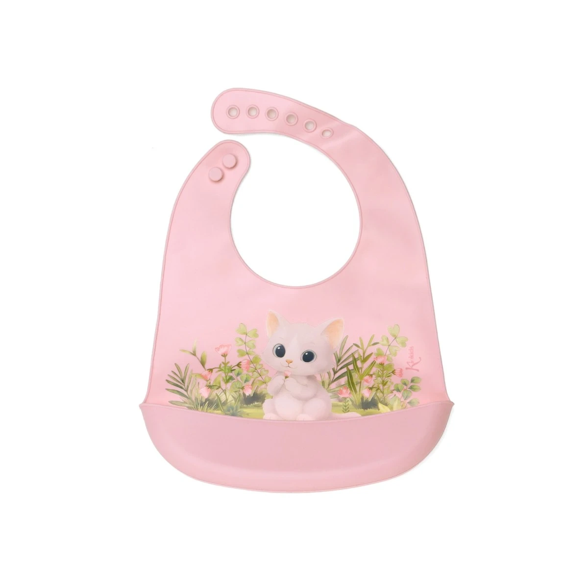 KIOKIDS 6652. BABERO SILICONA ROSA GATITO