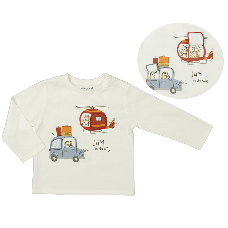 BEBÉ NIÑO 6 a 36 meses CAMISETA PLAY `HARRY UP` 14-02038-091 color NATA MAYORAL