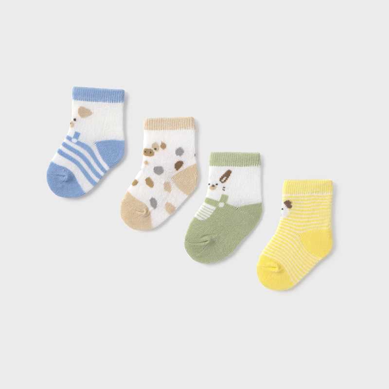 NEWBORN NIÑO 0 a 18 meses SET 4 CALCETINES ANIMALES 25-09862-010 color MULTICOLOR MAYORAL