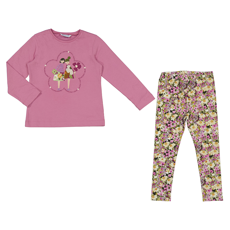 NIÑA 2 a 9 años CONJUNTO LEGGINGS ESTAMPADO 14-04713-062 color CAMELIA MAYORAL