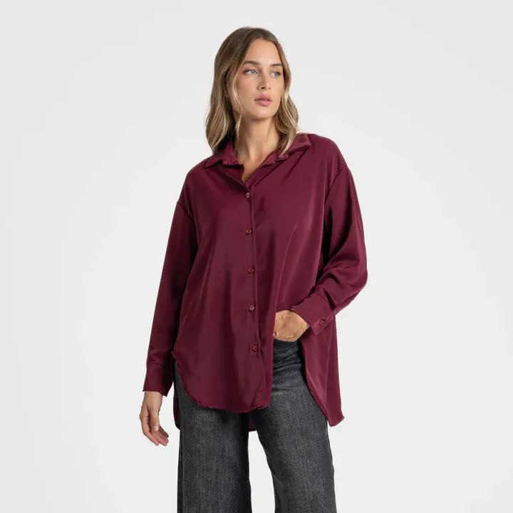 CAMISA FLUIDA BURDEOS
