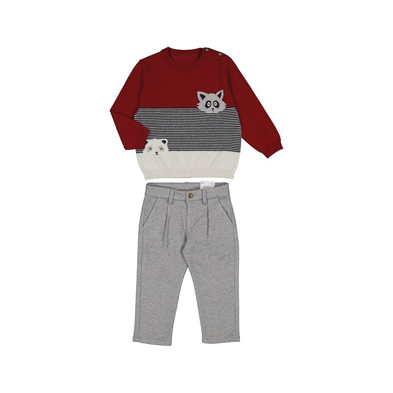 BEBÉ NIÑO 6 a 36 meses CONJUNTO PANTALON Y FERSEY 14-02544-081 color GUINDA MAYORAL