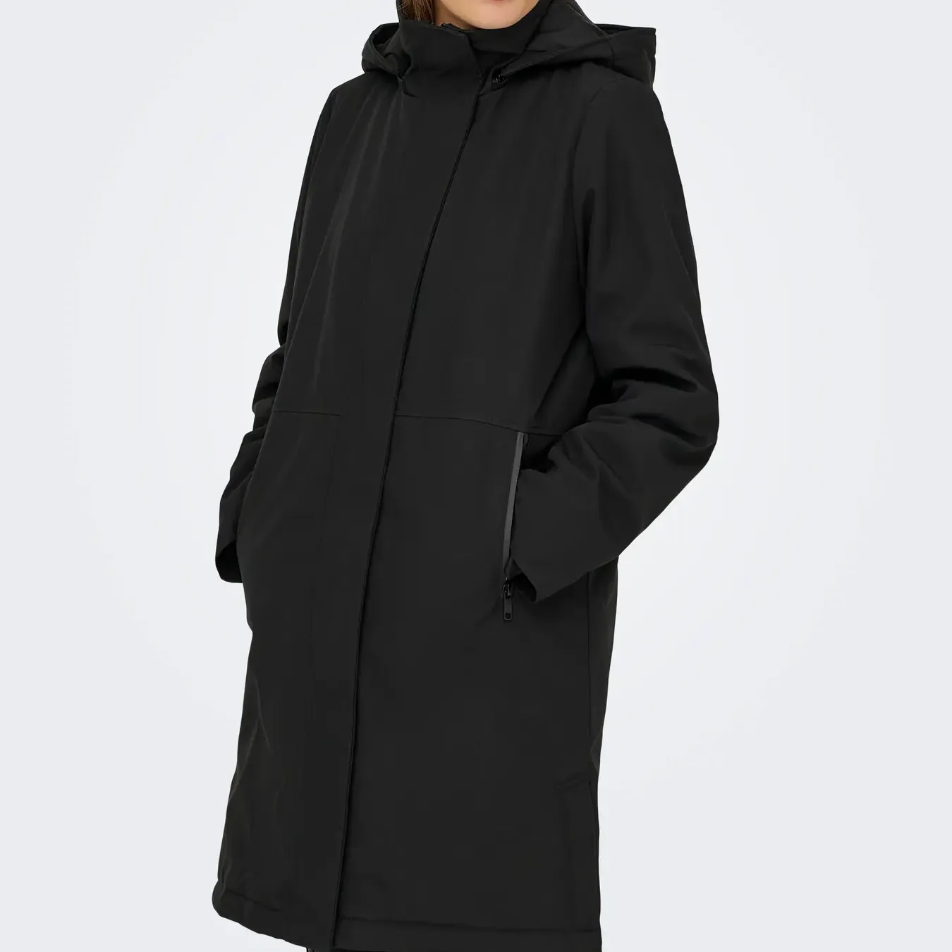 ABRIGO ONLY CAPUCHA NEGRO MUJER    ANTES 69.99€