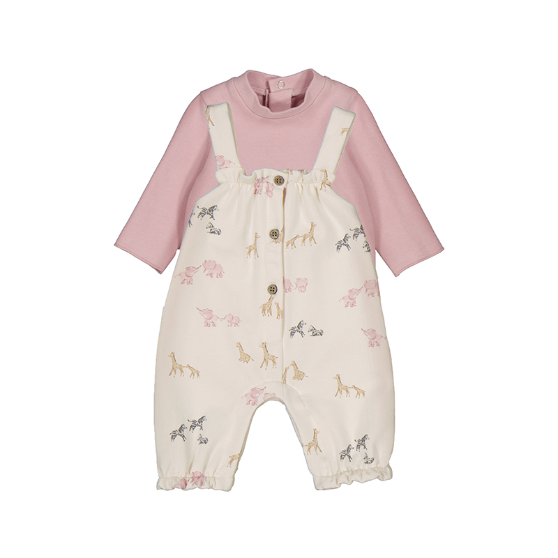 BEBÉ NIÑA 0 a 4 años. MAYORAL. CONJUNTO PETO Y CAMISETA 15-02606-078 color ORQUÍDEA