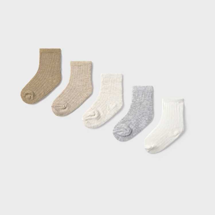 BEBÉ NIÑ@ 0 a 4 años. MAYORAL. SET 6 CALCETINES LISOS 15-09918-059 color NEUTROS