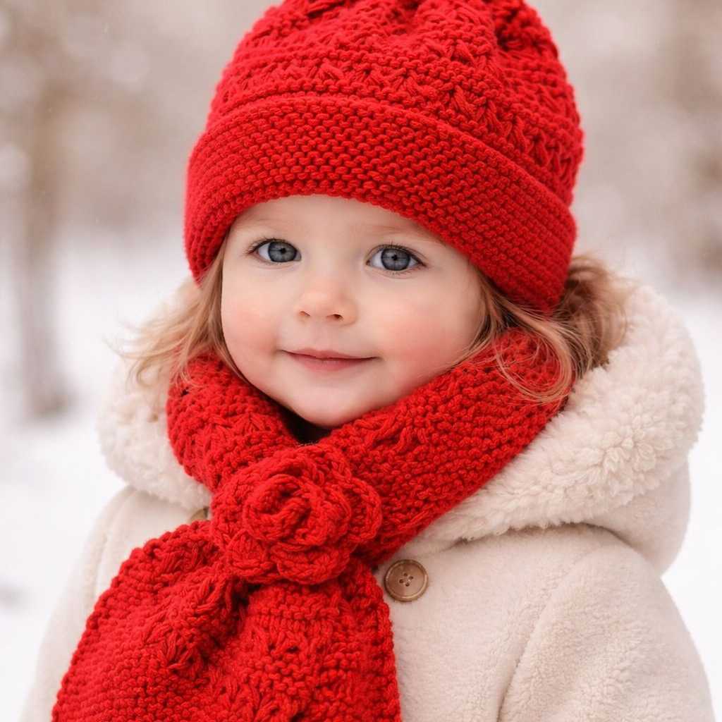 GORRO Y BUFANDA EN ROJO