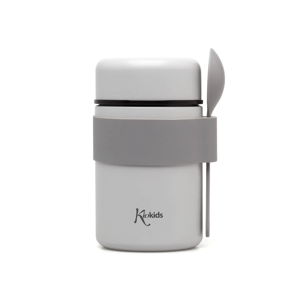 KIOKIDS 3720. TERMO PAPILLERO DE ACERO INOXIDABLE 500ML CON CUCHARA GRIS