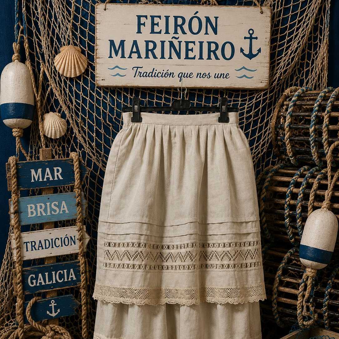 DELANTAL LINO CON VAINICAS