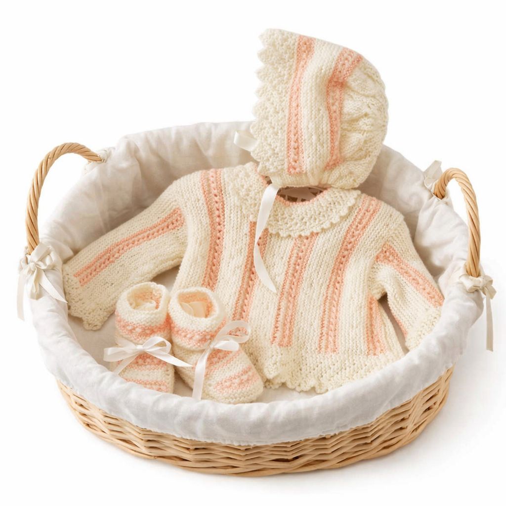 JUBÓN, CAPOTA Y PATUCOS EN MARFIL Y SALMÓN