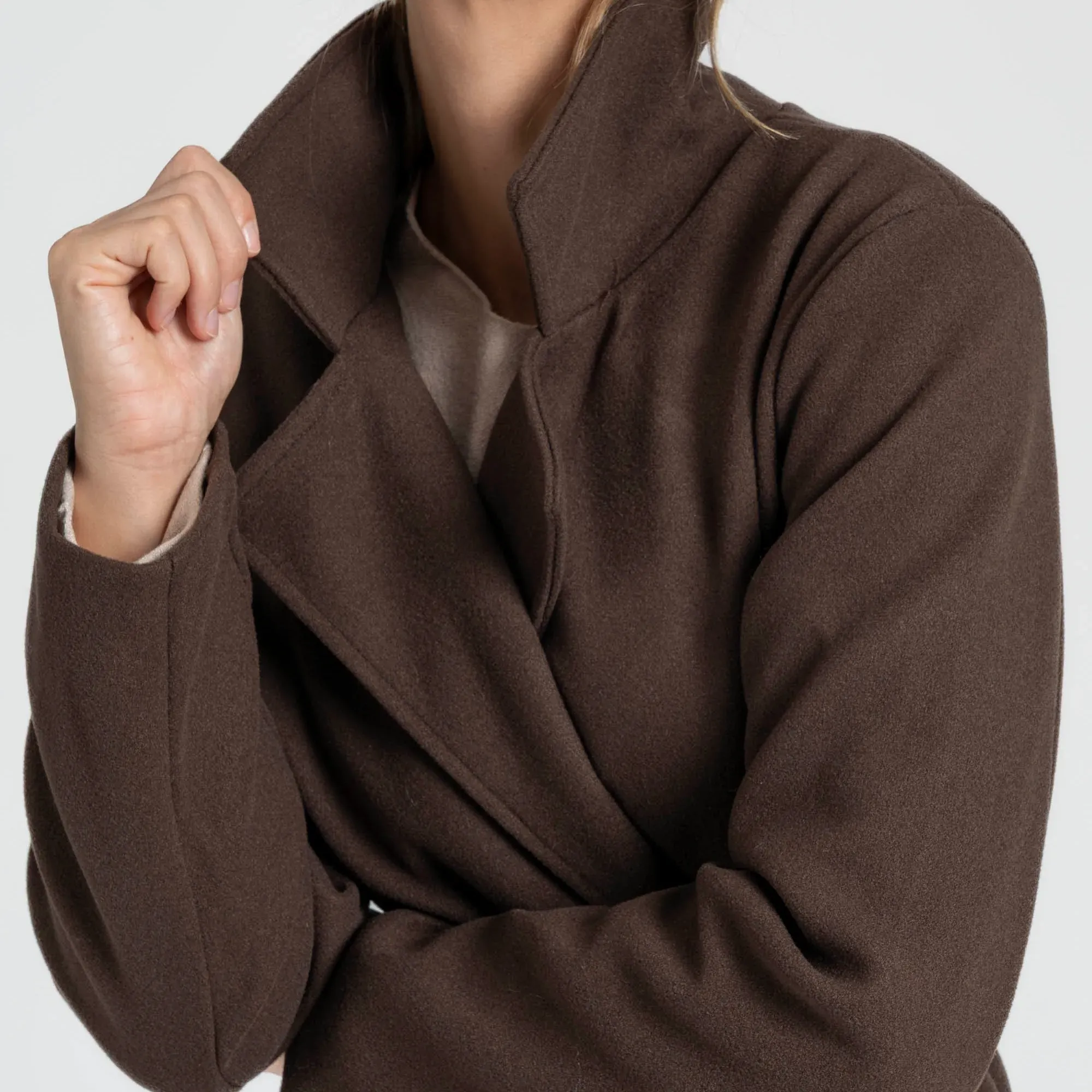 ABRIGO BROWN CURVY MUJER