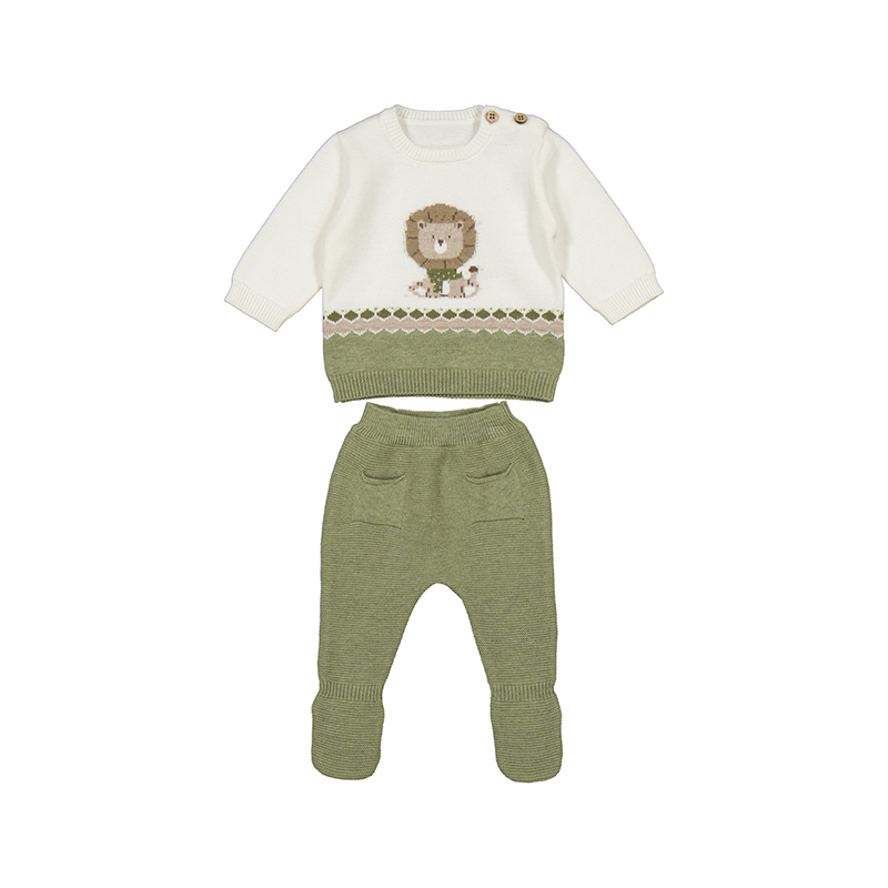 BEBÉ NIÑO 0 a 4 años. MAYORAL. CONJUNTO POLAINA Y JERSEY TRICOT 15-02563-072 color BASIL VIGORÉ