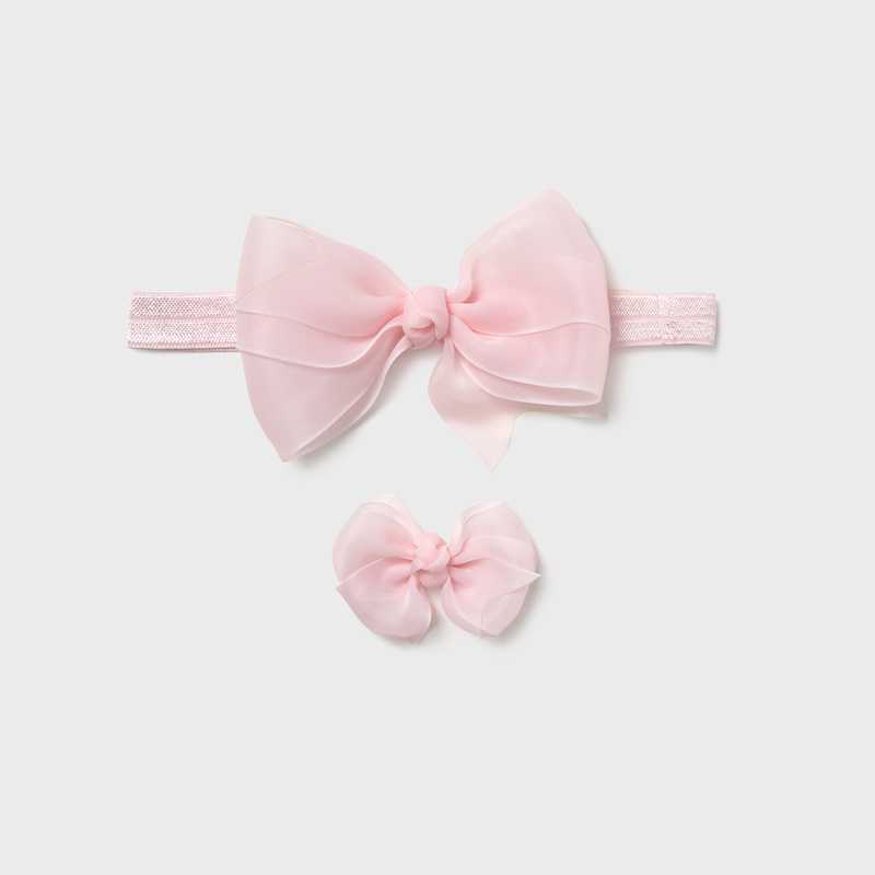 NEWBORN NIÑA 0 a 18 meses SET DIADEMA Y PINZA LAZO 25-09888-084 color ESTAMPADO FLOR MAYORAL