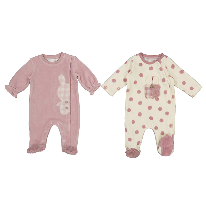 NEWBORN NIÑA 0 a 18 meses SET 2 PIJAMAS TUNDOSADO 14-02781-095 color BLUSH MAYORAL