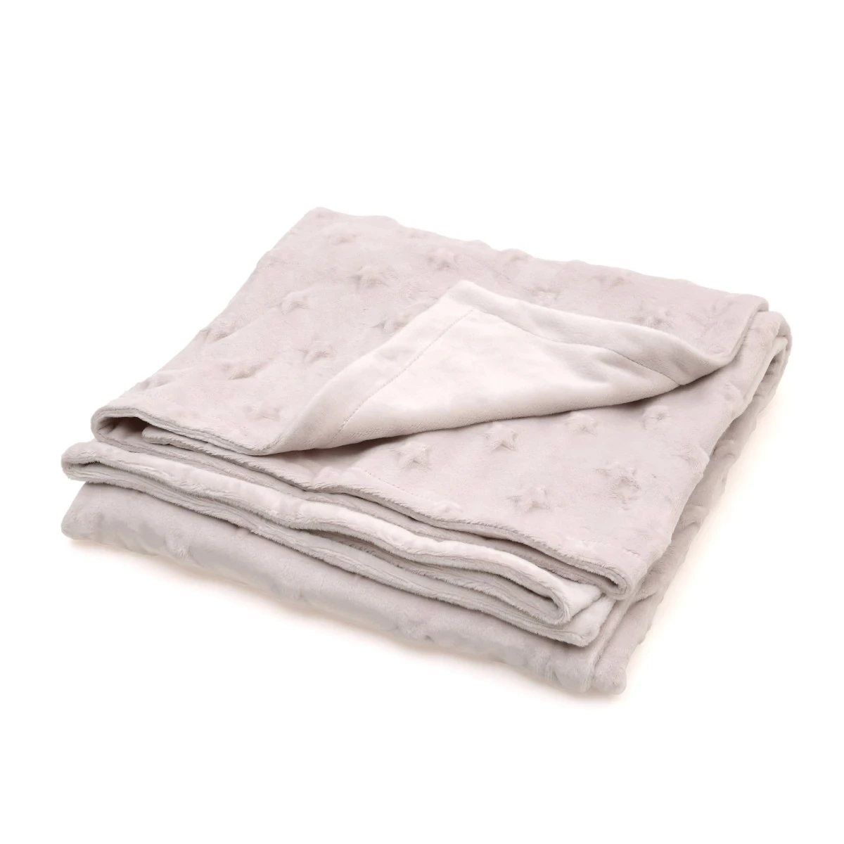 KIOKIDS 6477. MANTITA GRIS CON ESTRELLAS EN RELIEVE