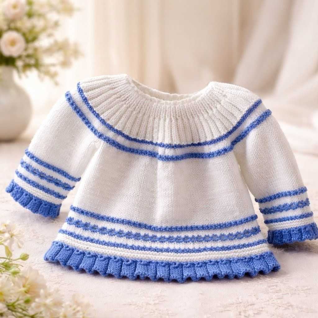 JUBÓN EN MARFIL Y AZUL