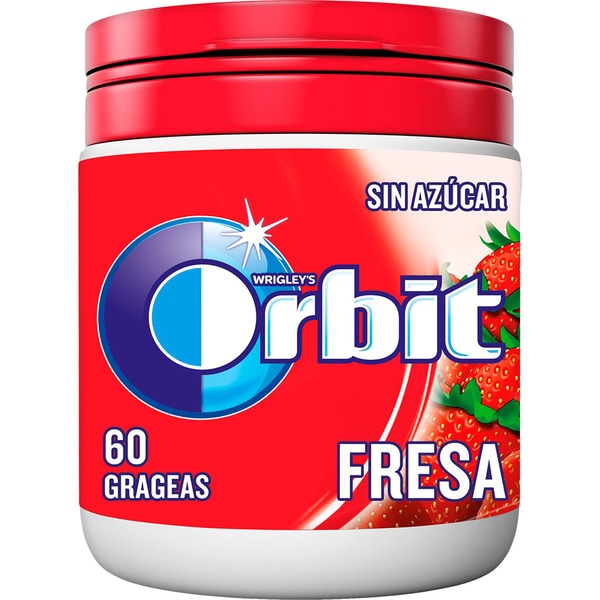 ORBIT CHICLES FRESA SIN AZÚCAR 60 UNIDADES