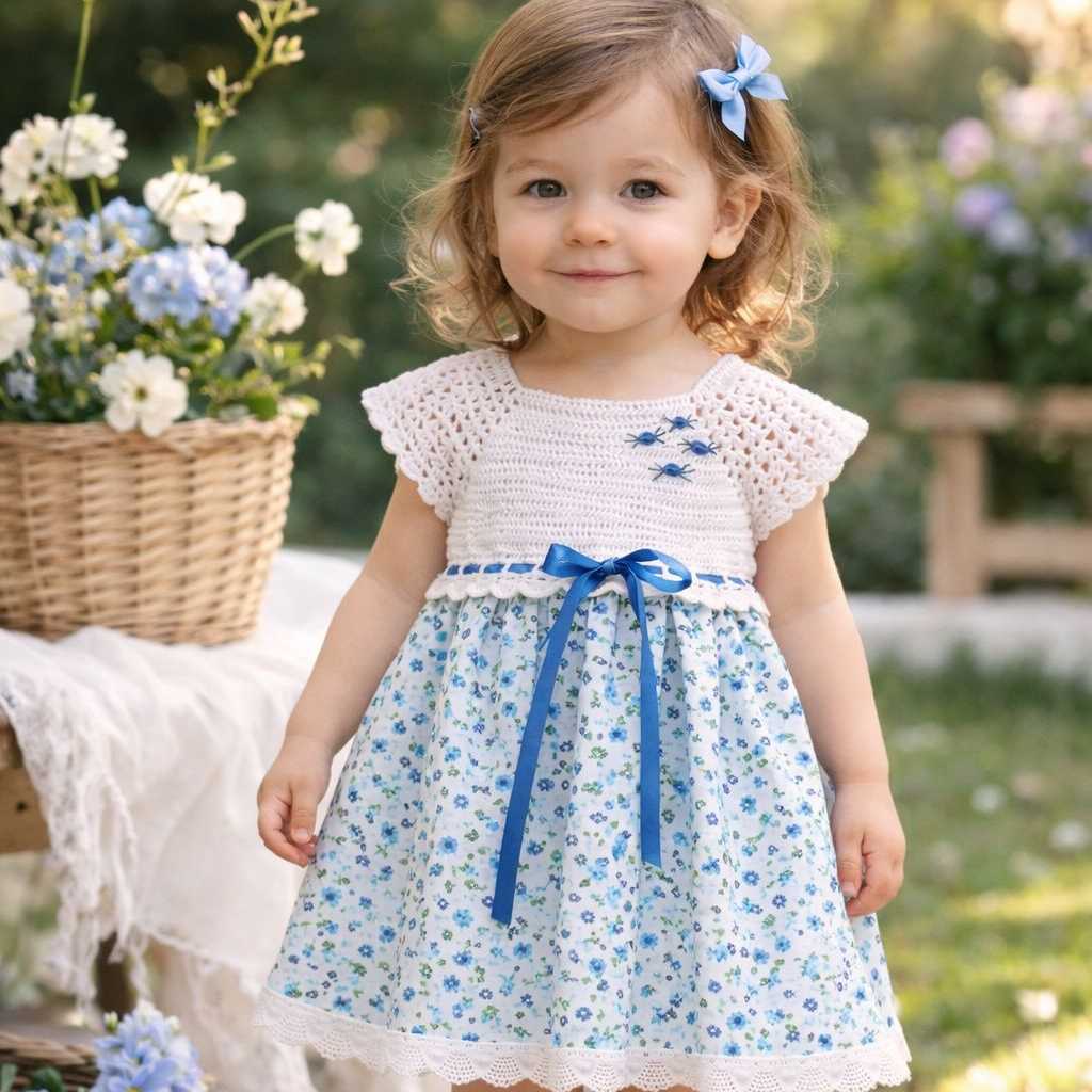 VESTIDO FLORES AZULES