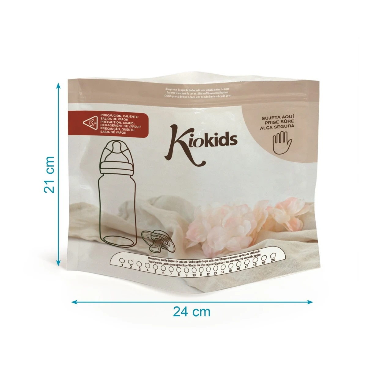KIOKIDS 6010. BOLSAS DE ESTERILIZACIÓN PARA MICROONDAS 6UDS