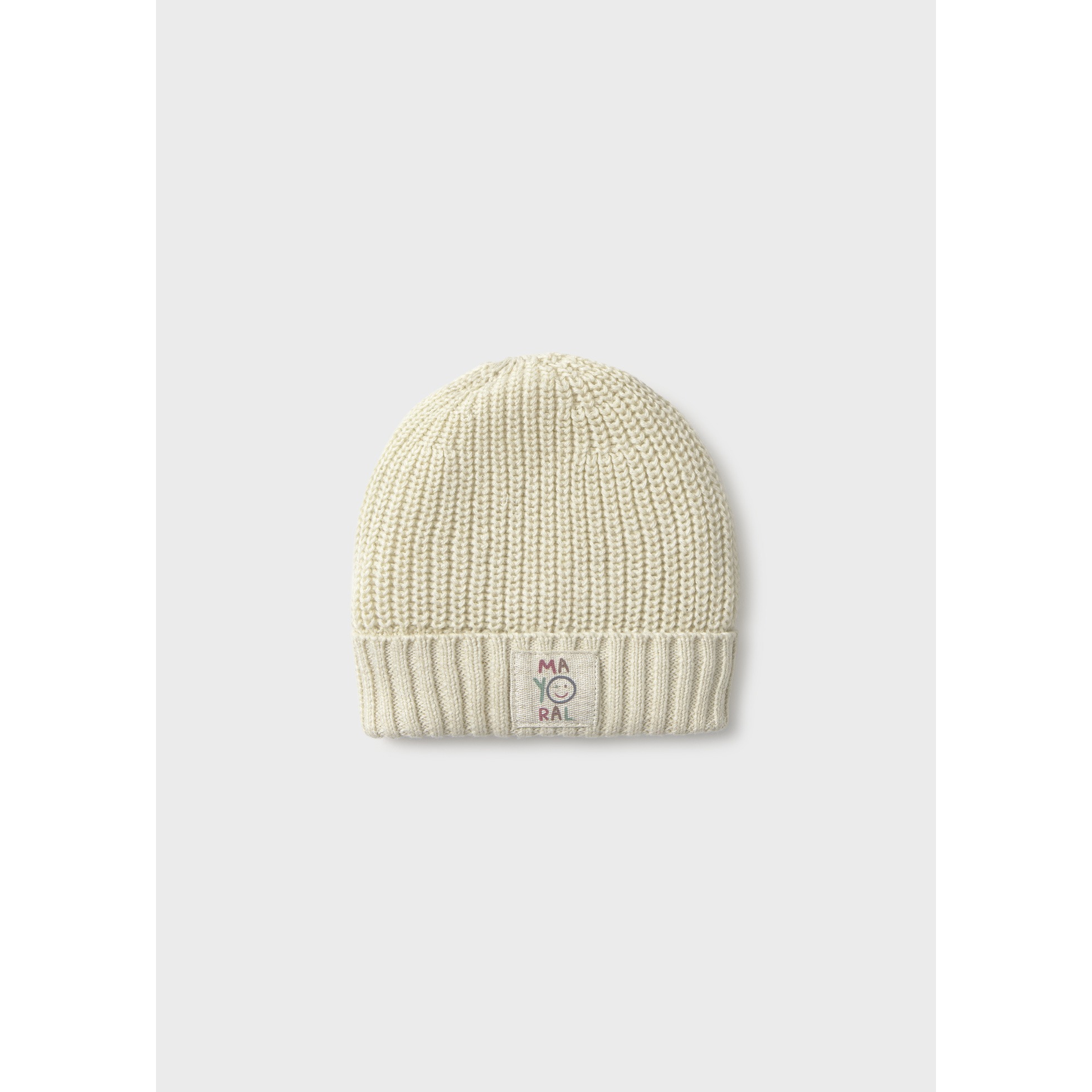 MAYORAL 16-09129-070. GORRO TRICOT RECIÉN NACIDO COLOR TALCO VIG