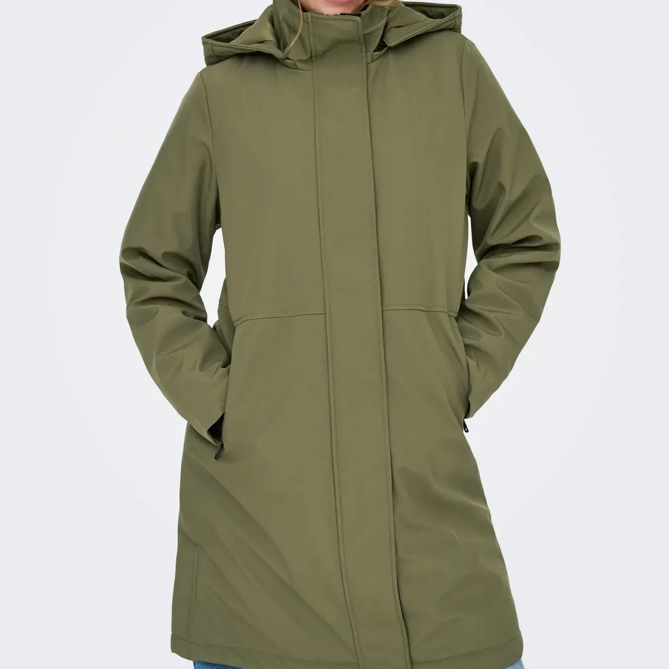 ABRIGO ONLY CAPUCHA CAQUI MUJER