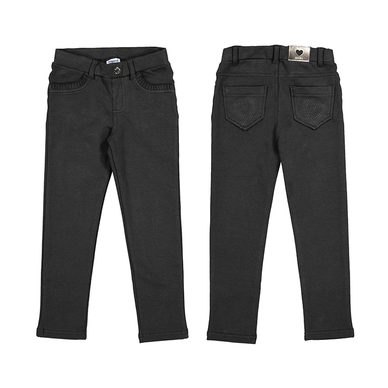 NIÑA 2 a 9 años PANTALON BASICO FELPA 14-00511-081 color NEGRO MAYORAL