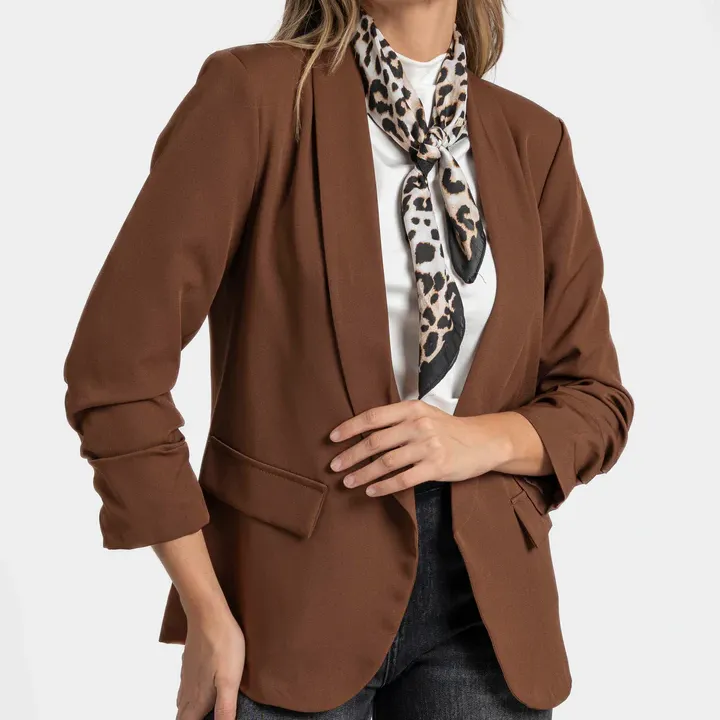 BLAZER FRUNCE BROWN MUJER