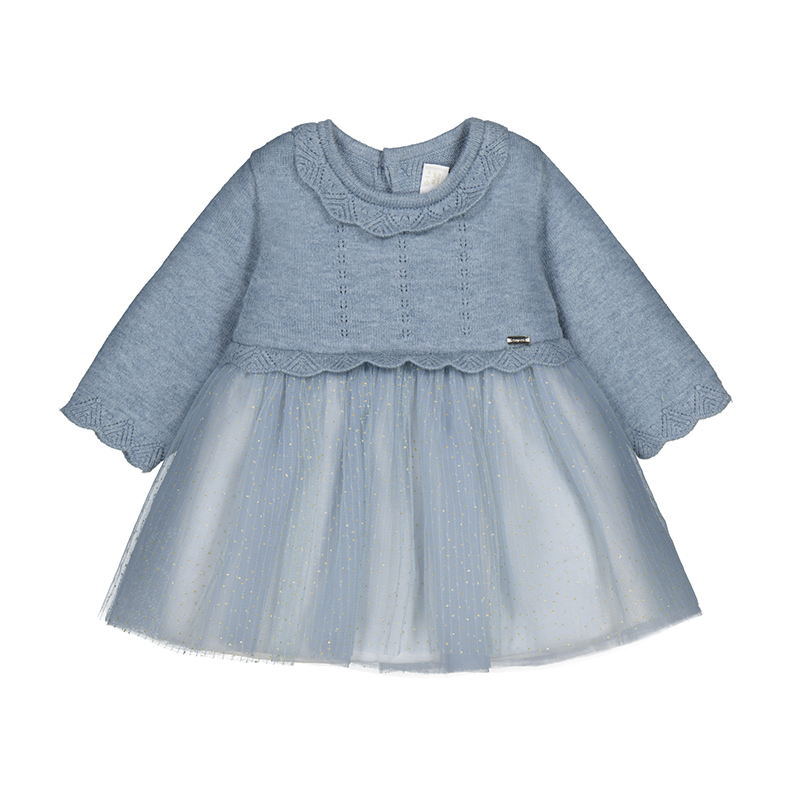 BEBÉ NIÑA 0 a 4 años. MAYORAL. VESTIDO TRICOT Y TUL 15-02815-028 color POIS VIGORÉ