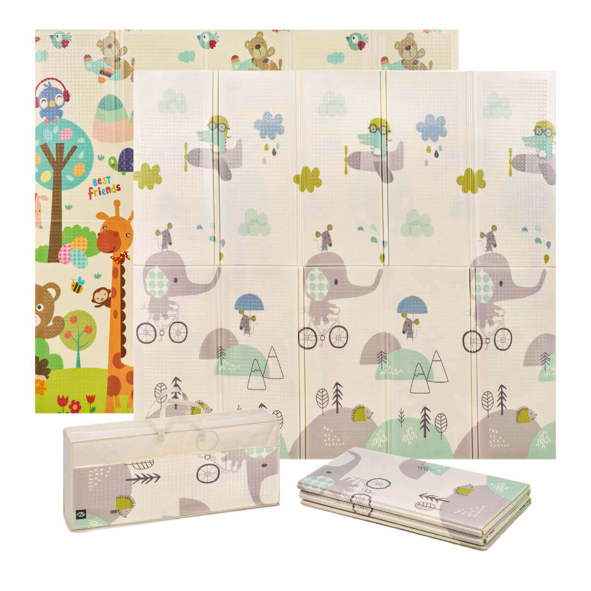 ALFOMBRA DE JUEGOS REVERSIBLE TRENDY ELEPHANT/BEAR 8905 180X200cm INNOVACIONES MS
