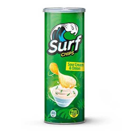 SURF CHIPS SOURCE CREAM & ONION 160GR