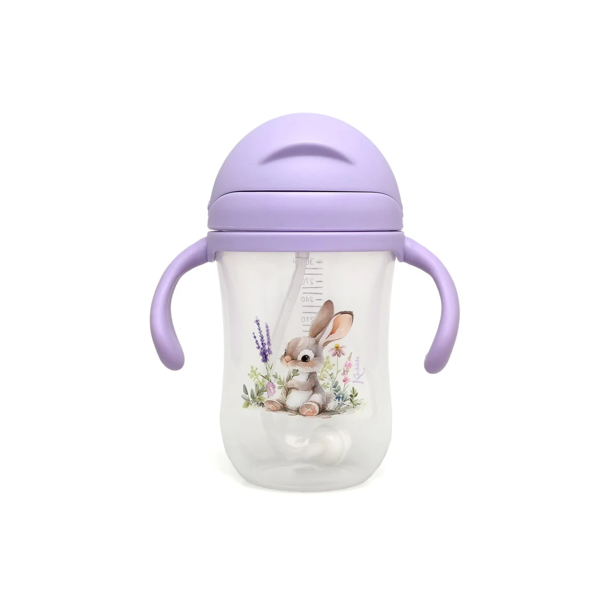 KIOKIDS 5370. TAZA APRENDIZAJE STEP 3 300ML CON ASAS CONEJO LAVANDA