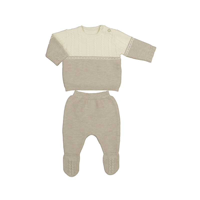 NEWBORN NIÑO 0 a 18 meses CONJUNTO POLAINA TRICOT 14-02509-040 color NUEZ VIG MAYORAL