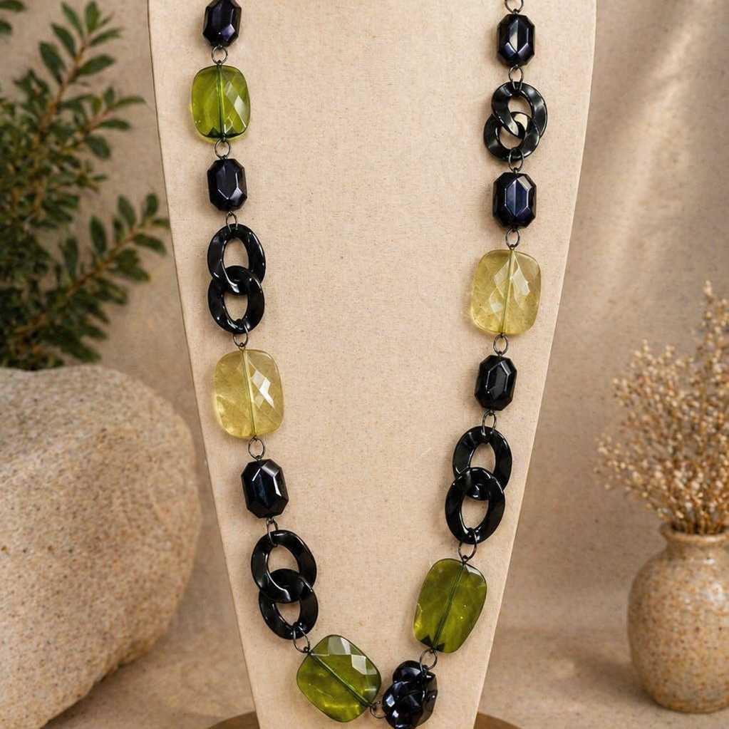 COLLAR LARGO VERDE / NEGRO ( REF. 203792 )