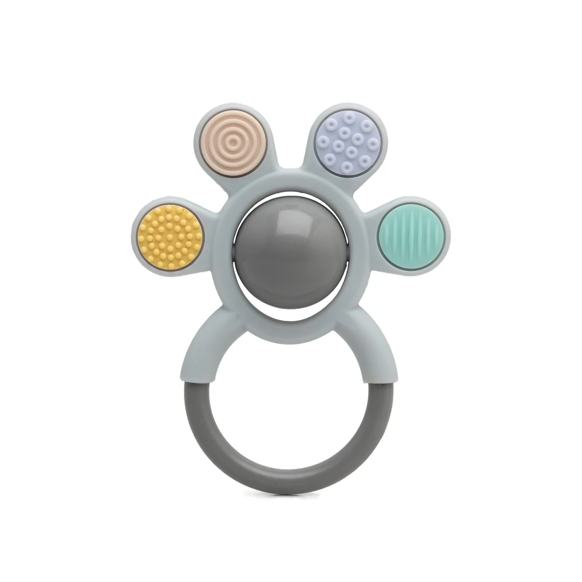 KIOKIDS 4158. MORDEDOR SONAJERO DE SILICONA GRIS