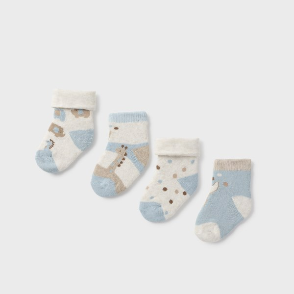 NEWBORN NIÑO 0 a 18 meses SET 4 CALCETINES ANIMALITOS 14-09759-059 color POLAR MAYORAL