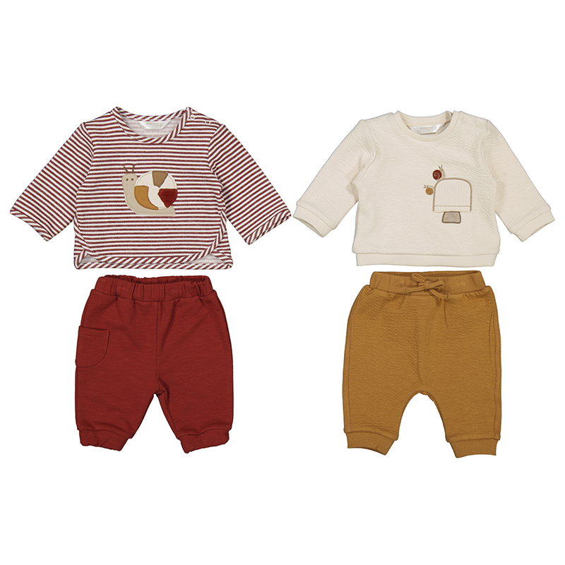BEBÉ NIÑO 0 a 4 años. MAYORAL. CONJUNTO 4 PIEZAS ANIMALITOS 15-02621-021 color ÁMBAR