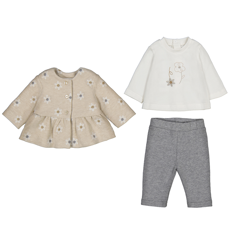 BEBÉ NIÑA 0 a 4 años. MAYORAL. CONJUNTO LEGGINGS 3 PIEZAS 15-02733-029 color ARENA VIGORÉ
