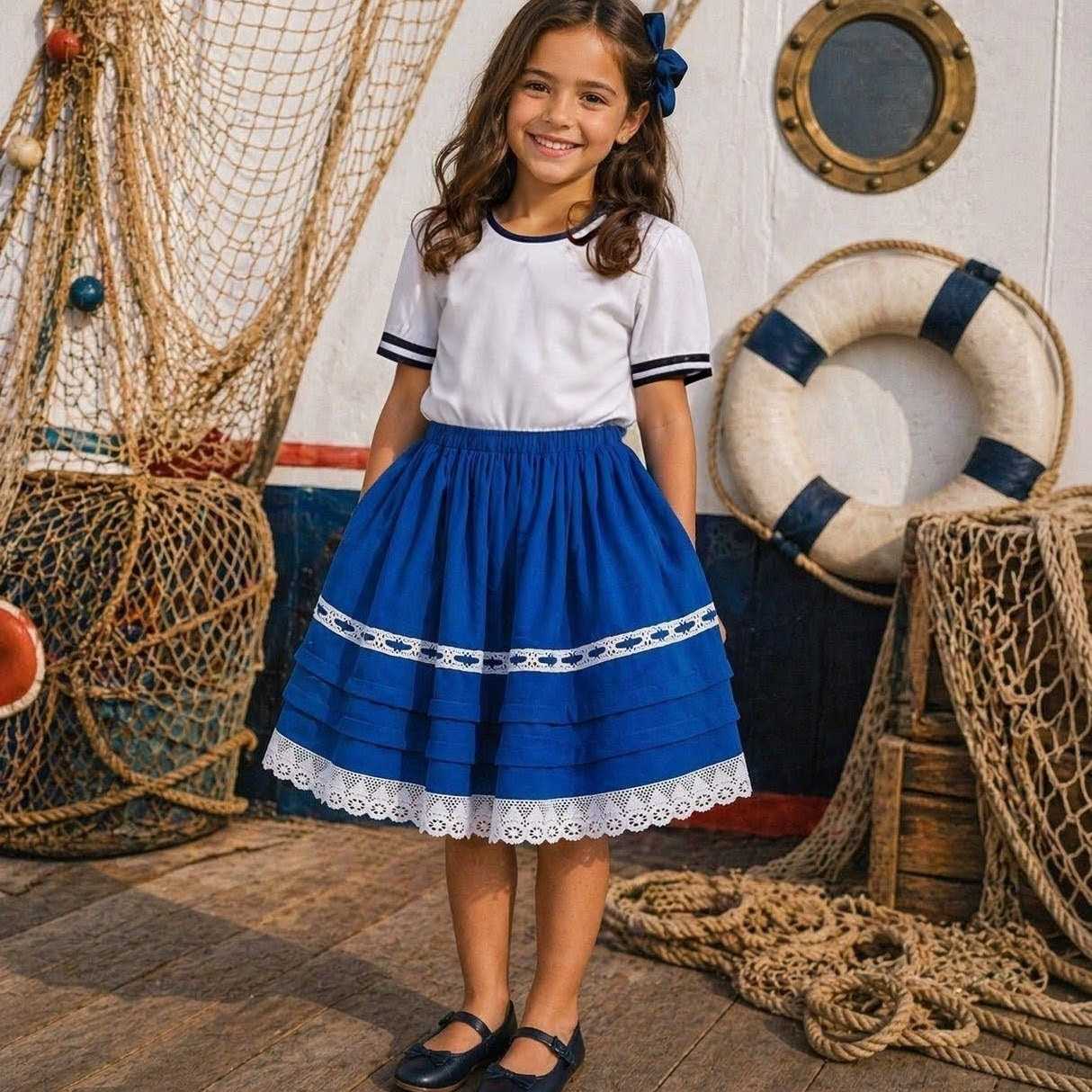 FALDA AZULÓN NIÑA ( 013607)