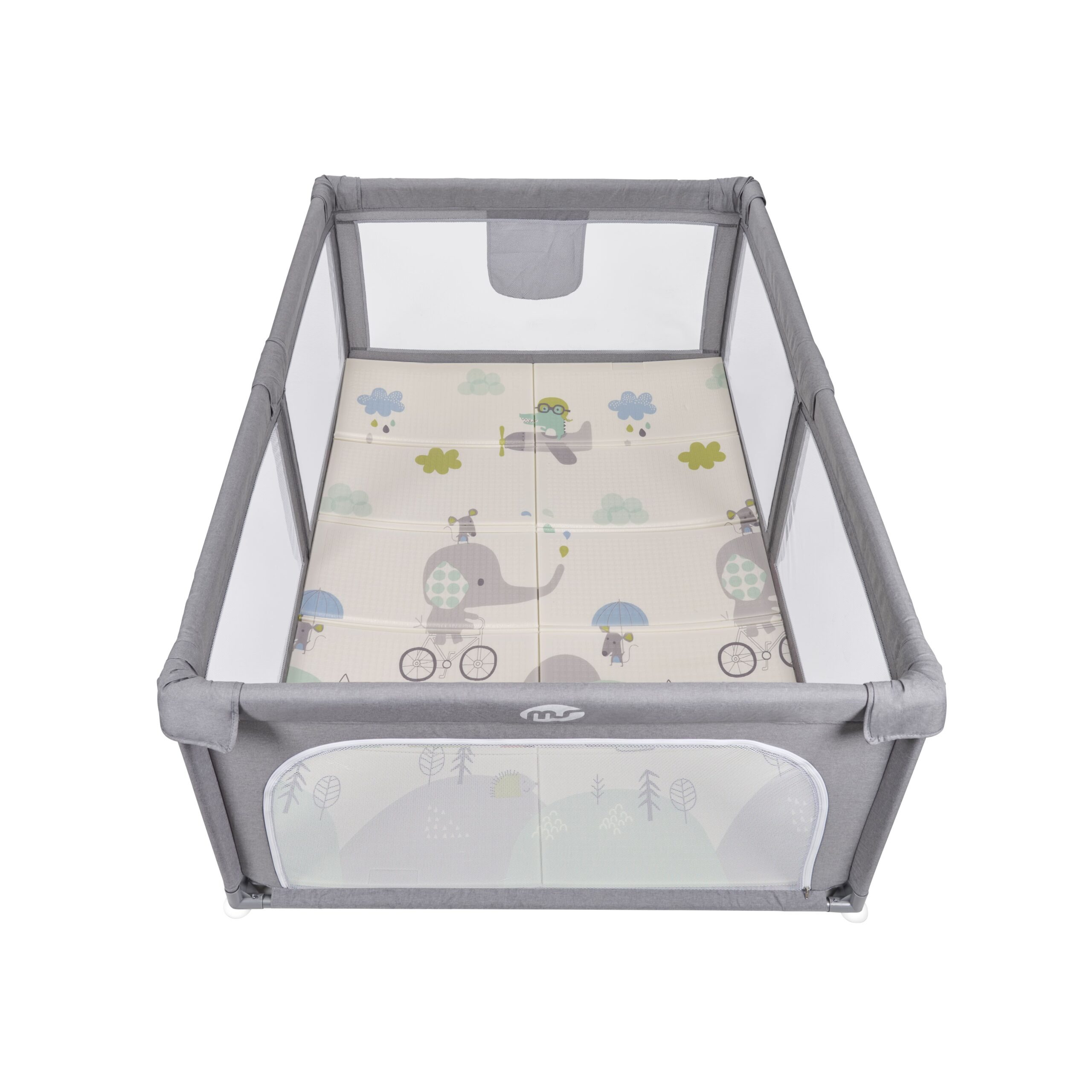 PARQUE DE JUEGOS PARA BEBÉ TAMAÑO XL + ALFOMBRA ELEFANTE 930102a GRIS INNOVACIONES MS