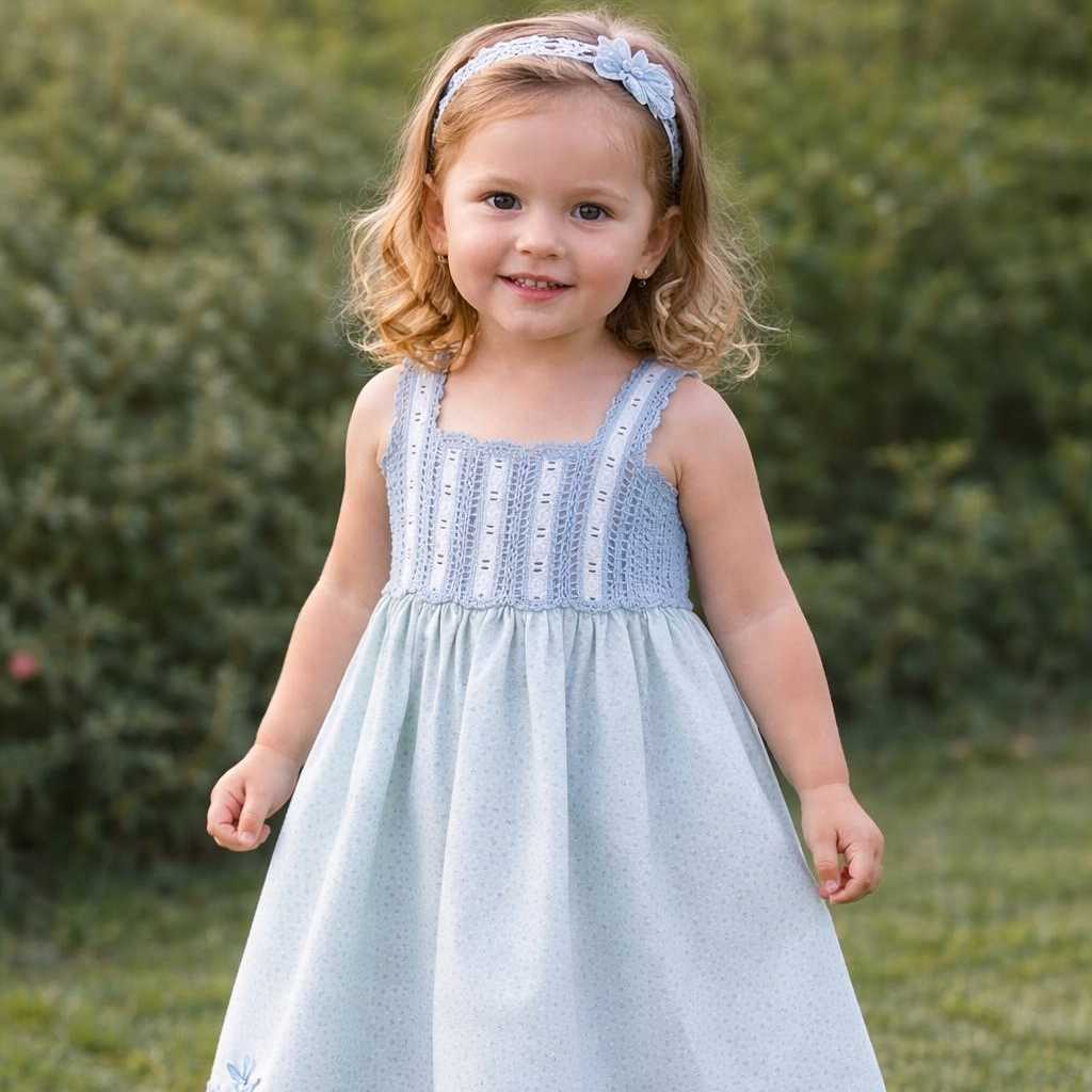 VESTIDO FLORES CORPIÑO GANCHILLO