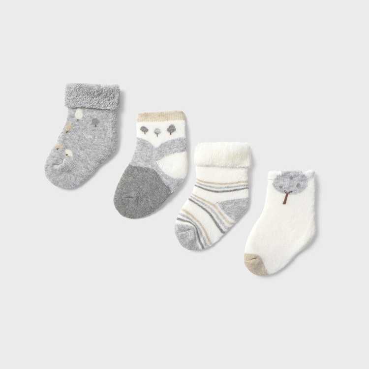 BEBÉ NIÑ@ 0 a 4 años. MAYORAL. SET 4 CALCETINES 15-09917-067 color GRANITO VIGORÉ